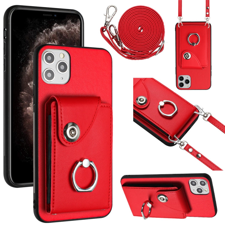 Organ Card Bag Ring Holder Phone Case with Long Lanyard, For iPhone 12 mini, For iPhone 11 Pro Max, For iPhone 11, For iPhone 11 Pro, For iPhone X / XS