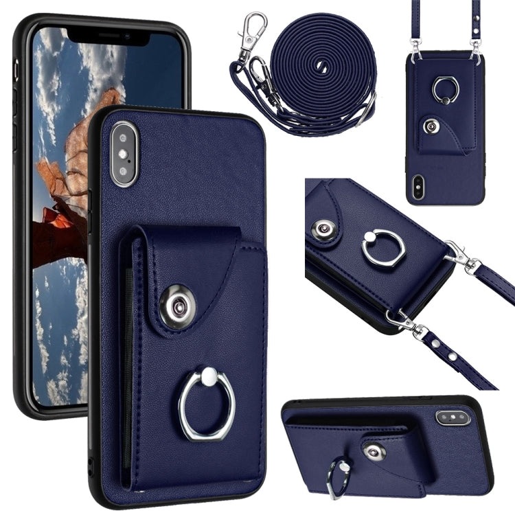 Organ Card Bag Ring Holder Phone Case with Long Lanyard, For iPhone 12 mini, For iPhone 11 Pro Max, For iPhone 11, For iPhone 11 Pro, For iPhone X / XS