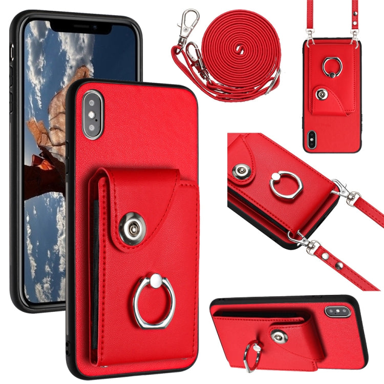 Organ Card Bag Ring Holder Phone Case with Long Lanyard, For iPhone 12 mini, For iPhone 11 Pro Max, For iPhone 11, For iPhone 11 Pro, For iPhone X / XS