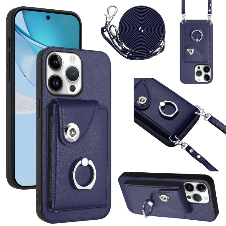 Organ Card Bag Ring Holder Phone Case with Long Lanyard, For iPhone 16 Pro Max, For iPhone 16 Pro, For iPhone 16 Plus, For iPhone 16, For iPhone 15 Pro Max