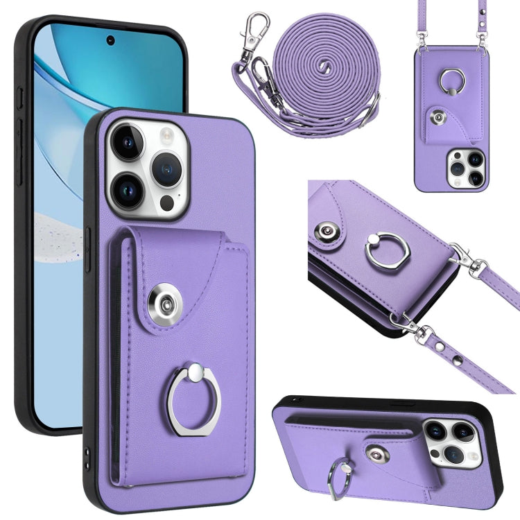 Organ Card Bag Ring Holder Phone Case with Long Lanyard, For iPhone 16 Pro Max, For iPhone 16 Pro, For iPhone 16 Plus, For iPhone 16, For iPhone 15 Pro Max