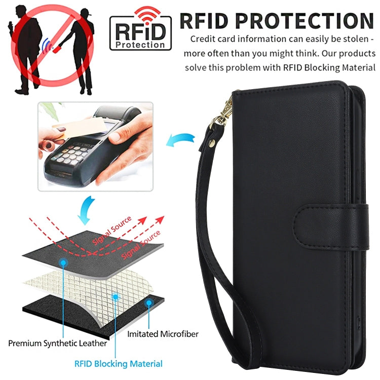 Multi-Card Wallet RFID Leather Phone Case, For iPhone 15 Pro Max, For iPhone 15 Pro, For iPhone 15 Plus, For iPhone 15