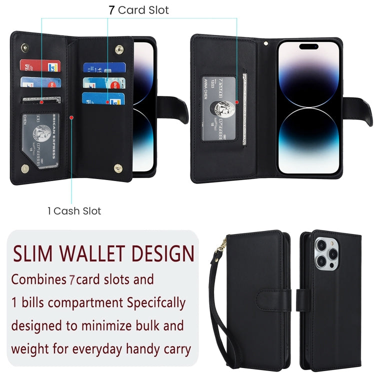 Multi-Card Wallet RFID Leather Phone Case, For iPhone 15 Pro Max, For iPhone 15 Pro, For iPhone 15 Plus, For iPhone 15