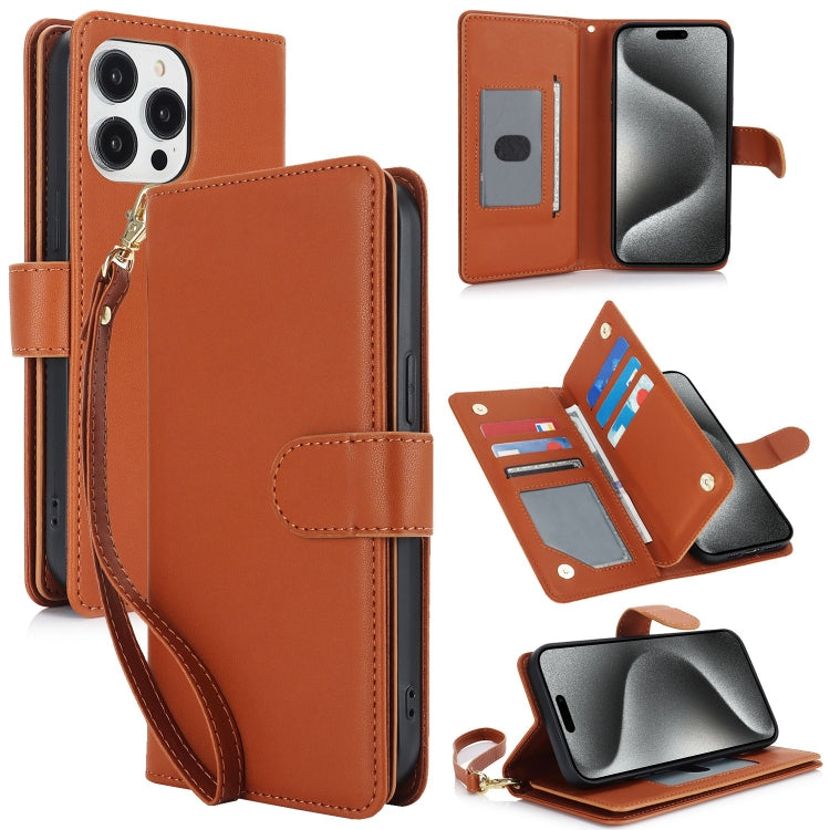 Multi-Card Wallet RFID Leather Phone Case, For iPhone 15 Pro Max, For iPhone 15 Pro, For iPhone 15 Plus, For iPhone 15