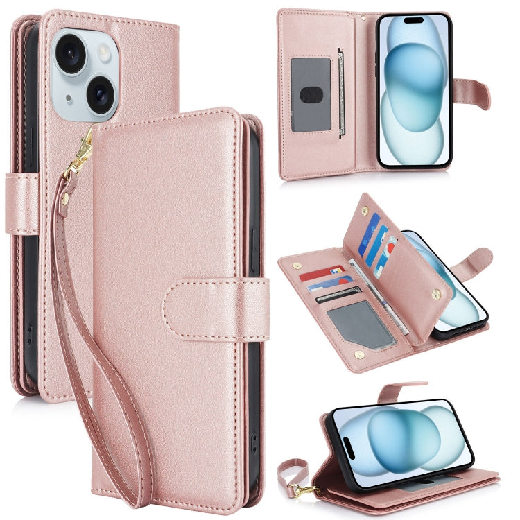 Multi-Card Wallet RFID Leather Phone Case, For iPhone 15 Pro Max, For iPhone 15 Pro, For iPhone 15 Plus, For iPhone 15