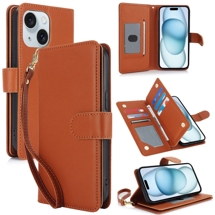 Multi-Card Wallet RFID Leather Phone Case, For iPhone 15 Pro Max, For iPhone 15 Pro, For iPhone 15 Plus, For iPhone 15