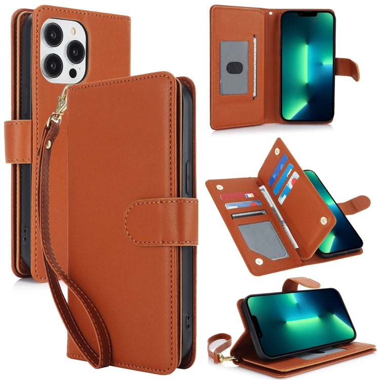 Multi-Card Wallet RFID Leather Phone Case, For iPhone 13 Pro Max, For iPhone 13 Pro, For iPhone 13, For iPhone 12 Pro Max