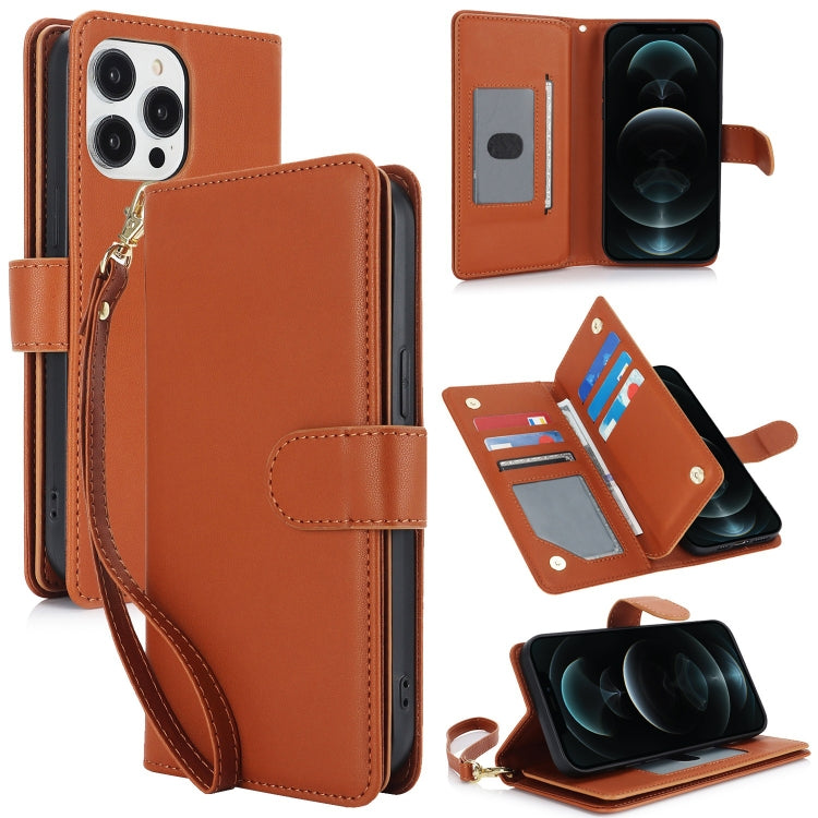 Multi-Card Wallet RFID Leather Phone Case, For iPhone 13 Pro Max, For iPhone 13 Pro, For iPhone 13, For iPhone 12 Pro Max