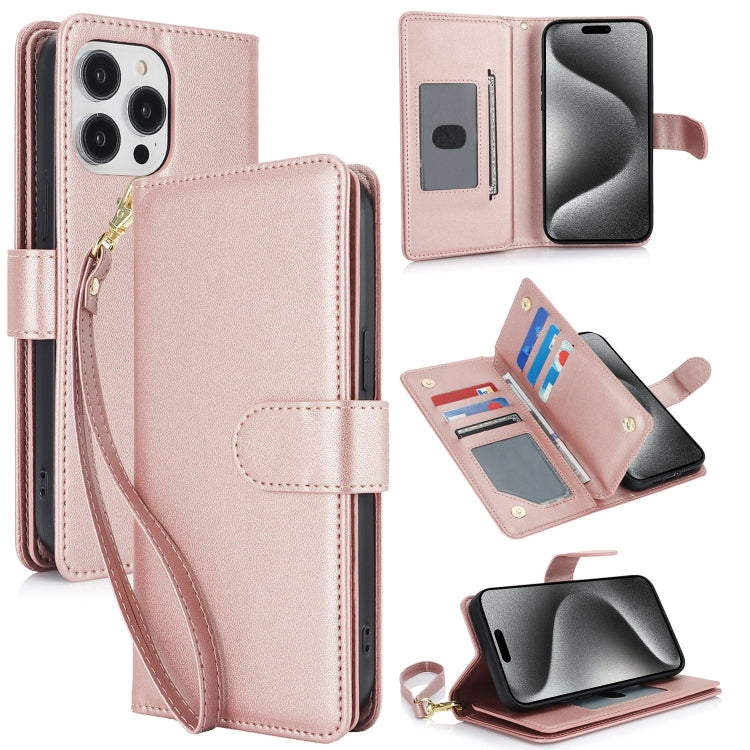 Multi-Card Wallet RFID Leather Phone Case, For iPhone 16 Pro Max, For iPhone 16 Pro, For iPhone 16 Plus, For iPhone 16