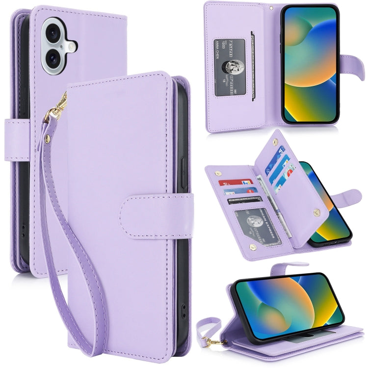 Multi-Card Wallet RFID Leather Phone Case, For iPhone 16 Pro Max, For iPhone 16 Pro, For iPhone 16 Plus, For iPhone 16