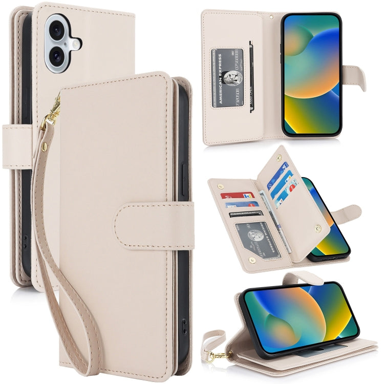 Multi-Card Wallet RFID Leather Phone Case, For iPhone 16 Pro Max, For iPhone 16 Pro, For iPhone 16 Plus, For iPhone 16