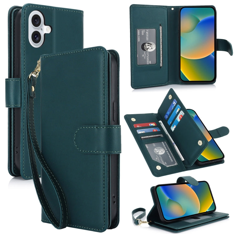 Multi-Card Wallet RFID Leather Phone Case, For iPhone 16 Pro Max, For iPhone 16 Pro, For iPhone 16 Plus, For iPhone 16