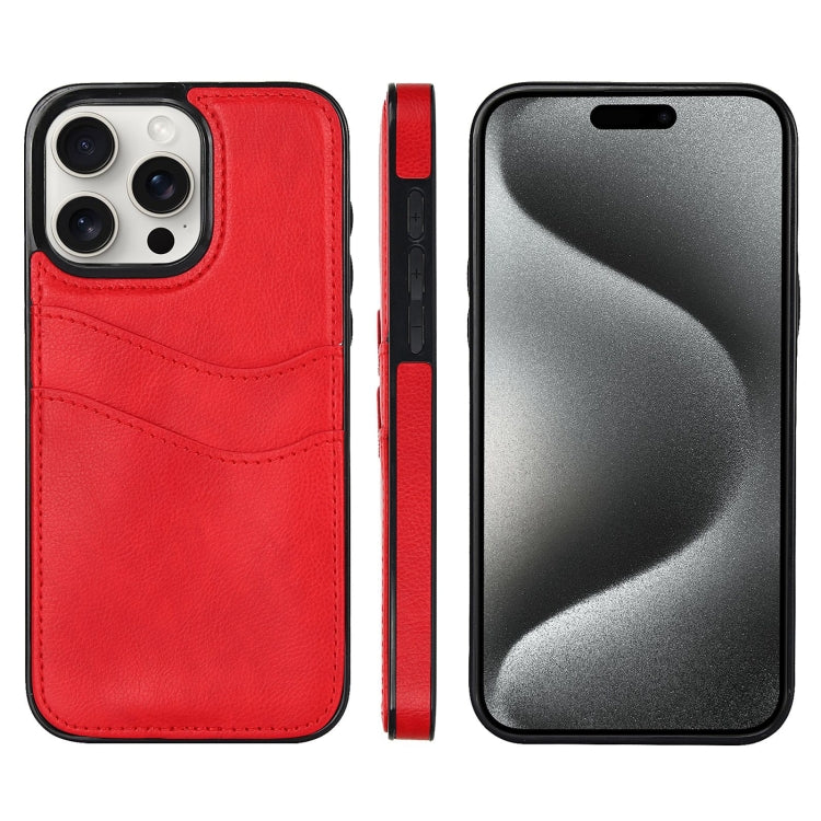 Litchi Leather Skin Card Slots Phone Case, For iPhone 16 Pro Max, For iPhone 16 Pro, For iPhone 16 Plus, For iPhone 16, For iPhone 15 Pro Max, For iPhone 15 Pro