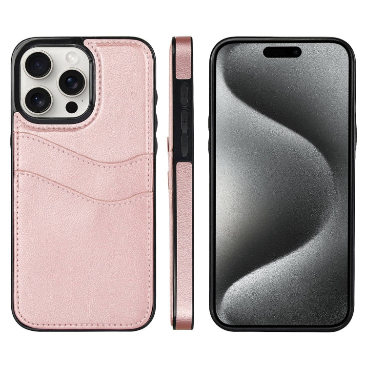 Litchi Leather Skin Card Slots Phone Case, For iPhone 16 Pro Max, For iPhone 16 Pro, For iPhone 16 Plus, For iPhone 16, For iPhone 15 Pro Max, For iPhone 15 Pro