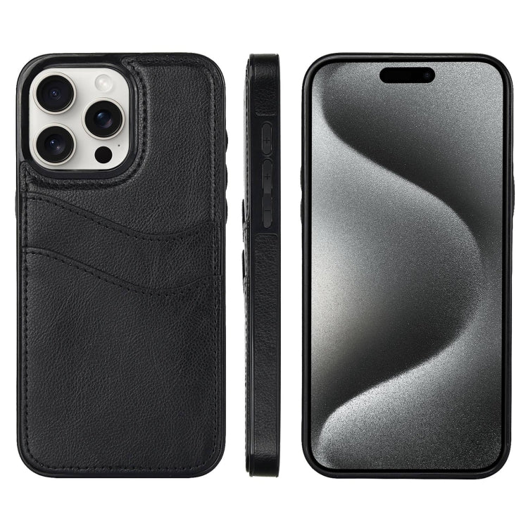 Litchi Leather Skin Card Slots Phone Case, For iPhone 16 Pro Max, For iPhone 16 Pro, For iPhone 16 Plus, For iPhone 16, For iPhone 15 Pro Max, For iPhone 15 Pro