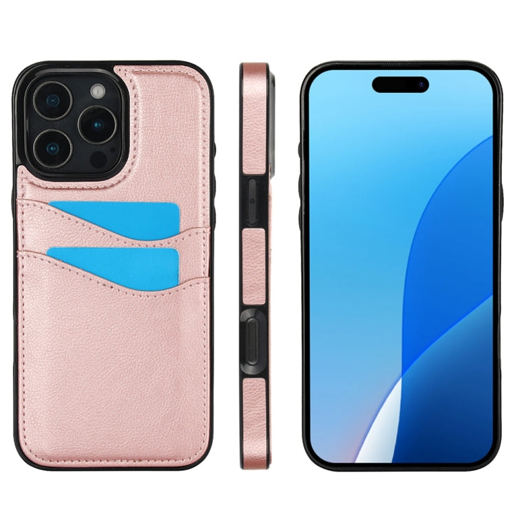 Litchi Leather Skin Card Slots Phone Case, For iPhone 16 Pro Max, For iPhone 16 Pro, For iPhone 16 Plus, For iPhone 16, For iPhone 15 Pro Max, For iPhone 15 Pro