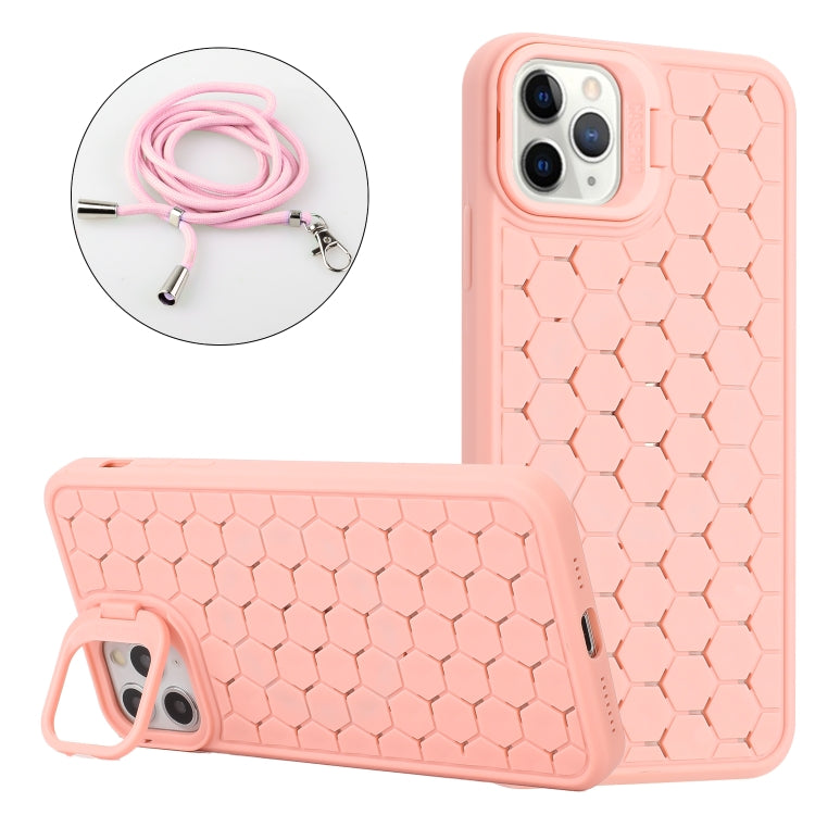 Honeycomb Radiating Lens Holder Magsafe Phone Case with Lanyard