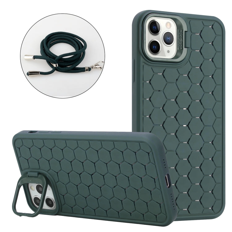 Honeycomb Radiating Lens Holder Magsafe Phone Case with Lanyard