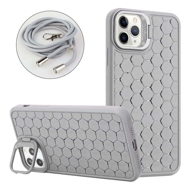 Honeycomb Radiating Lens Holder Magsafe Phone Case with Lanyard