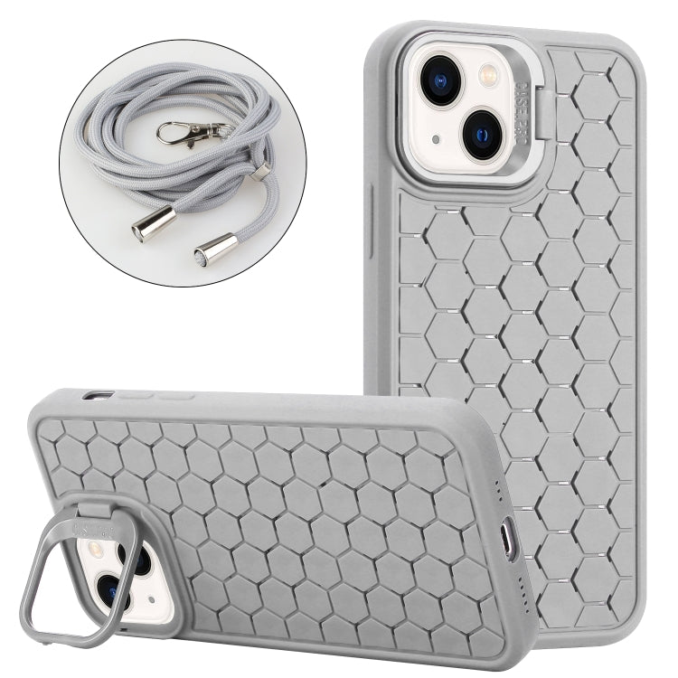 Honeycomb Radiating Lens Holder Magsafe Phone Case with Lanyard