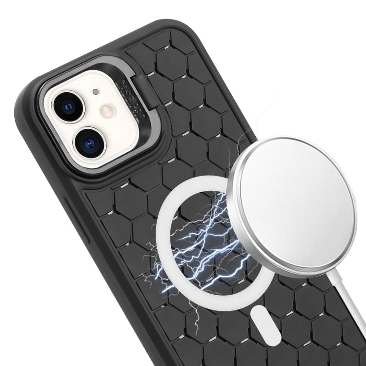 Honeycomb Radiating Lens Holder Magsafe Phone Case with Lanyard, For iPhone 12, For iPhone 12 Pro Max, For iPhone 12 Pro, For iPhone 11 Pro Max, For iPhone 11