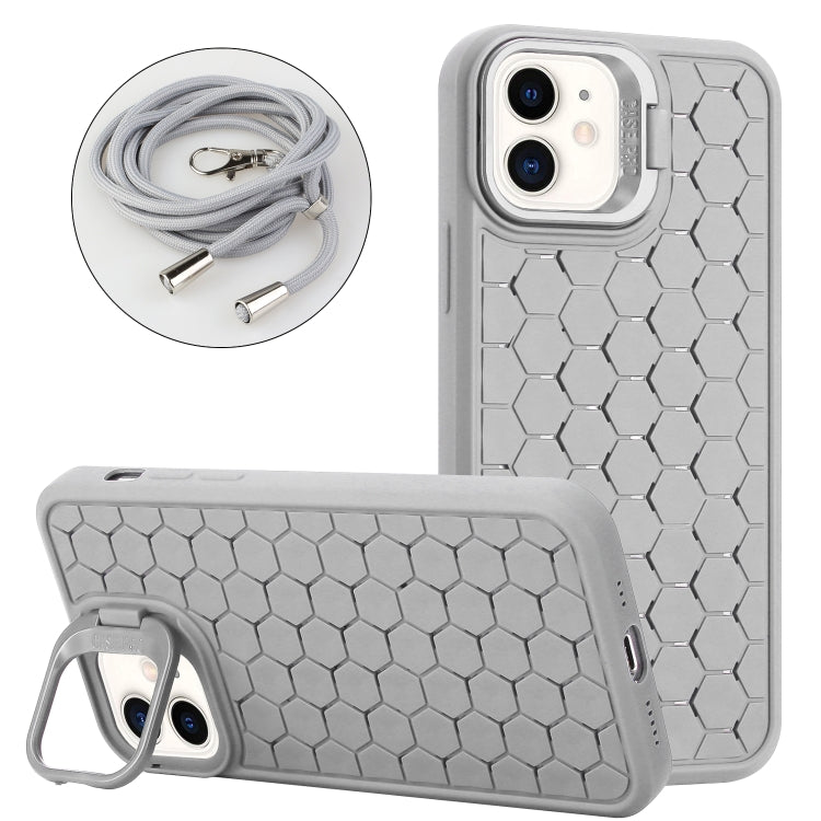 Honeycomb Radiating Lens Holder Magsafe Phone Case with Lanyard, For iPhone 12, For iPhone 12 Pro Max, For iPhone 12 Pro, For iPhone 11 Pro Max, For iPhone 11