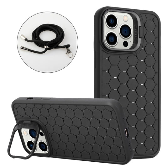 Honeycomb Radiating Lens Holder Magsafe Phone Case with Lanyard, For iPhone 12 Pro Max, For iPhone 12 Pro, For iPhone 11 Pro Max, For iPhone 11