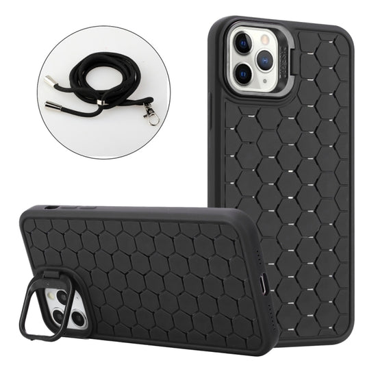 Honeycomb Radiating Lens Holder Magsafe Phone Case with Lanyard, For iPhone 16 Pro Max, For iPhone 16 Pro, For iPhone 16 Plus, For iPhone 16