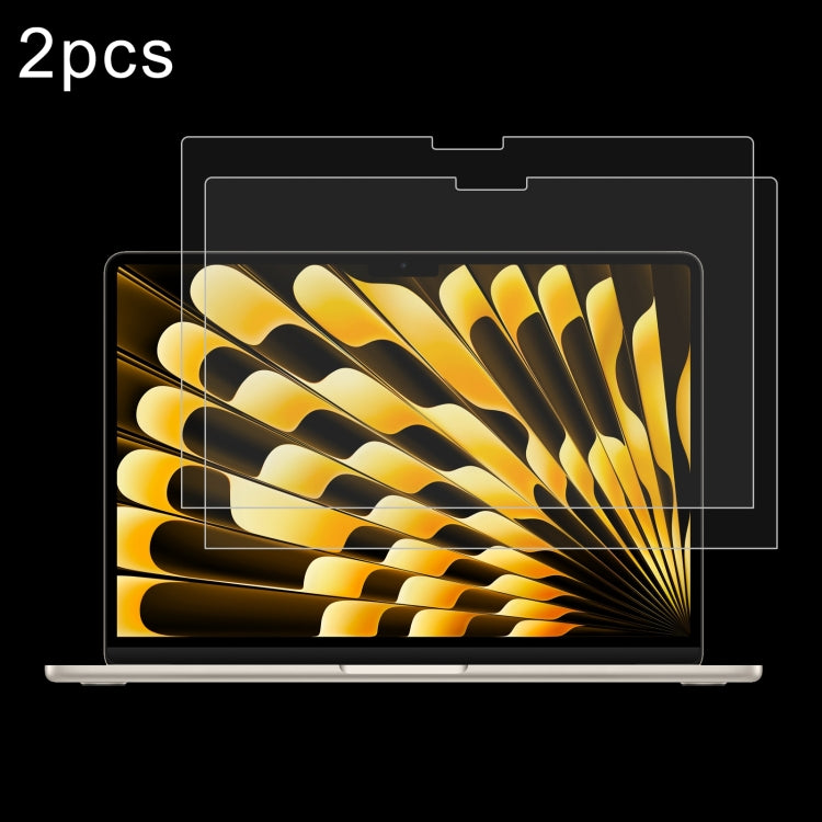 2pcs 0.26mm 9H Surface Hardness Explosion-proof Tempered Glass Film, For Macbook Air 13 2024, For Macbook Air 15 2024