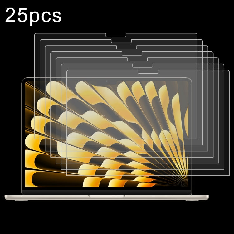 25pcs 0.26mm 9H Surface Hardness Explosion-proof Tempered Glass Film, For Macbook Air 13 2024, For Macbook Air 15 2024