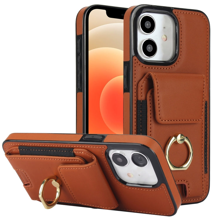 Elastic Card Bag Ring Holder Phone Case, For iPhone 13 Pro Max, For iPhone 13 Pro, For iPhone 13, For iPhone 12, For iPhone 12 Pro Max