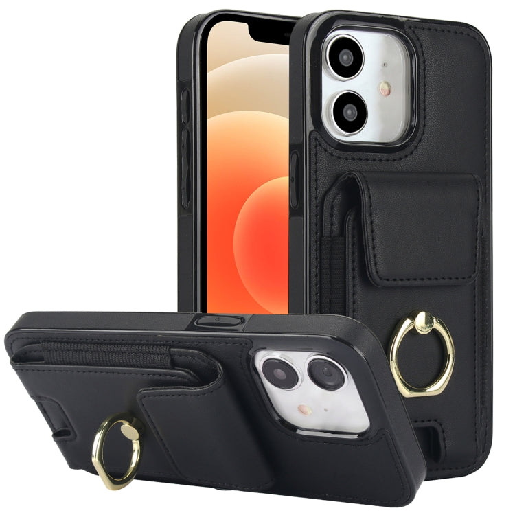 Elastic Card Bag Ring Holder Phone Case, For iPhone 13 Pro Max, For iPhone 13 Pro, For iPhone 13, For iPhone 12, For iPhone 12 Pro Max