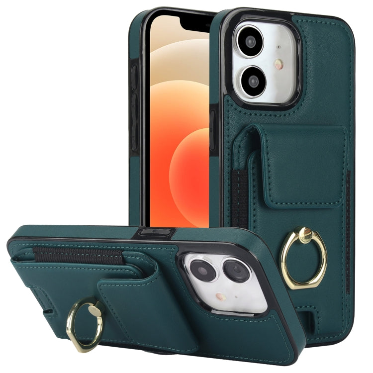 Elastic Card Bag Ring Holder Phone Case, For iPhone 13 Pro Max, For iPhone 13 Pro, For iPhone 13, For iPhone 12, For iPhone 12 Pro Max