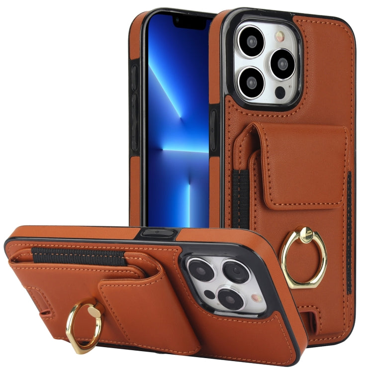 Elastic Card Bag Ring Holder Phone Case, For iPhone 13 Pro Max, For iPhone 13 Pro, For iPhone 13, For iPhone 12, For iPhone 12 Pro Max