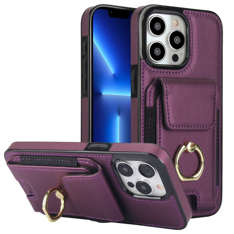 Elastic Card Bag Ring Holder Phone Case, For iPhone 13 Pro Max, For iPhone 13 Pro, For iPhone 13, For iPhone 12, For iPhone 12 Pro Max