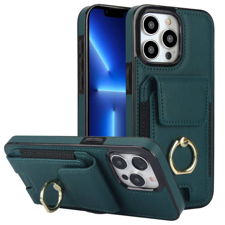 Elastic Card Bag Ring Holder Phone Case, For iPhone 13 Pro Max, For iPhone 13 Pro, For iPhone 13, For iPhone 12, For iPhone 12 Pro Max