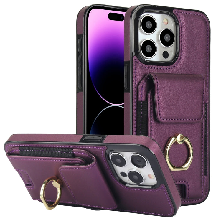 Elastic Card Bag Ring Holder Phone Case, For iPhone 15 Pro, For iPhone 15, For iPhone 14, For iPhone 14 Pro, For iPhone 14 Pro Max