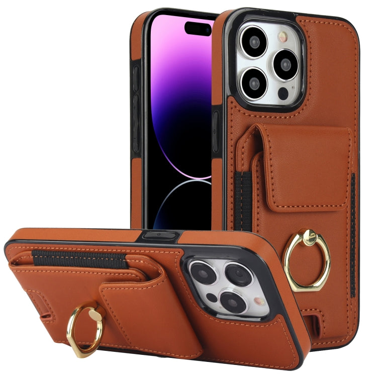 Elastic Card Bag Ring Holder Phone Case, For iPhone 15 Pro, For iPhone 15, For iPhone 14, For iPhone 14 Pro, For iPhone 14 Pro Max