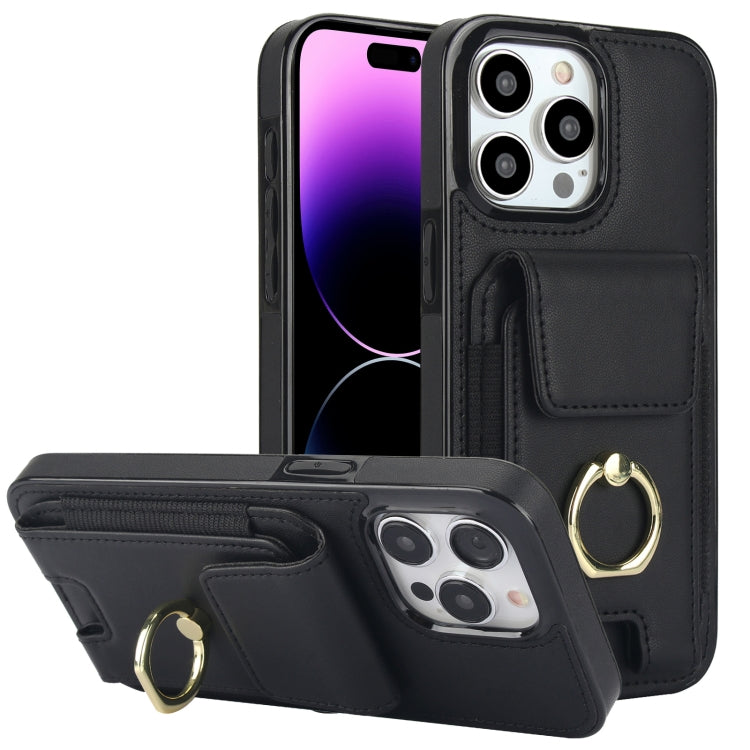 Elastic Card Bag Ring Holder Phone Case, For iPhone 15 Pro, For iPhone 15, For iPhone 14, For iPhone 14 Pro, For iPhone 14 Pro Max