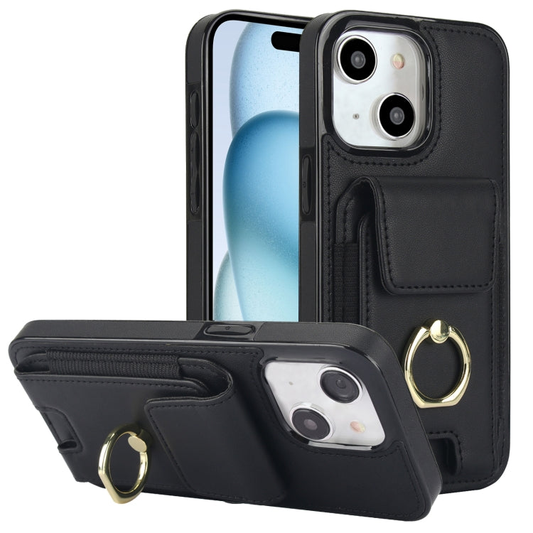 Elastic Card Bag Ring Holder Phone Case, For iPhone 15 Pro, For iPhone 15, For iPhone 14, For iPhone 14 Pro, For iPhone 14 Pro Max