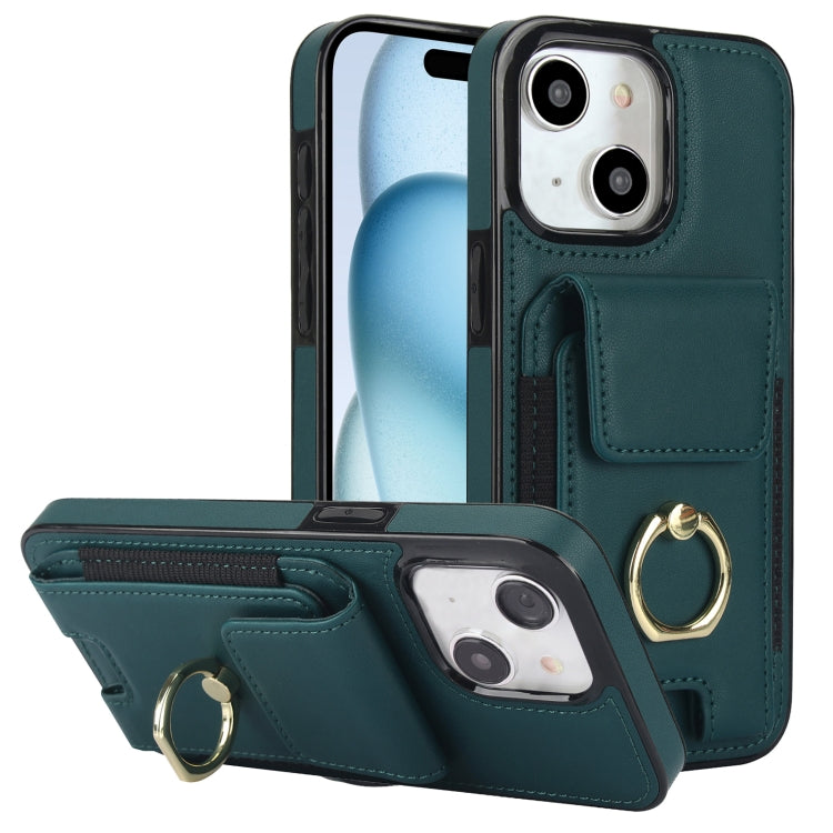 Elastic Card Bag Ring Holder Phone Case, For iPhone 15 Pro, For iPhone 15, For iPhone 14, For iPhone 14 Pro, For iPhone 14 Pro Max