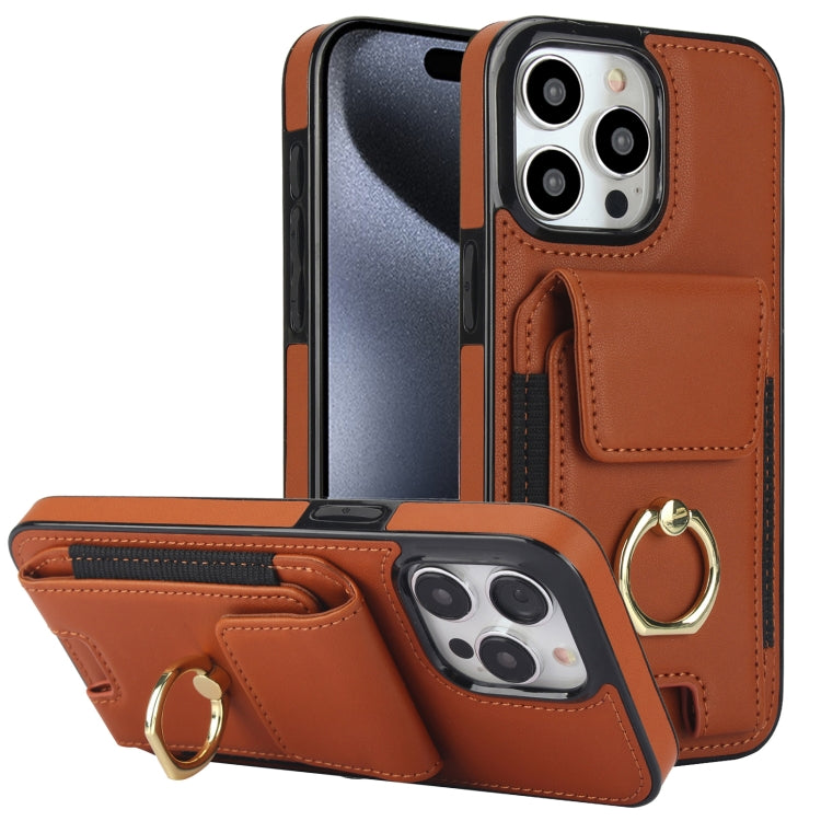 Elastic Card Bag Ring Holder Phone Case, For iPhone 16 Pro Max, For iPhone 16 Pro, For iPhone 16 Plus, For iPhone 16, For iPhone 15 Pro Max