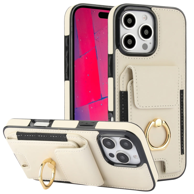 Elastic Card Bag Ring Holder Phone Case, For iPhone 16 Pro Max, For iPhone 16 Pro, For iPhone 16 Plus, For iPhone 16, For iPhone 15 Pro Max