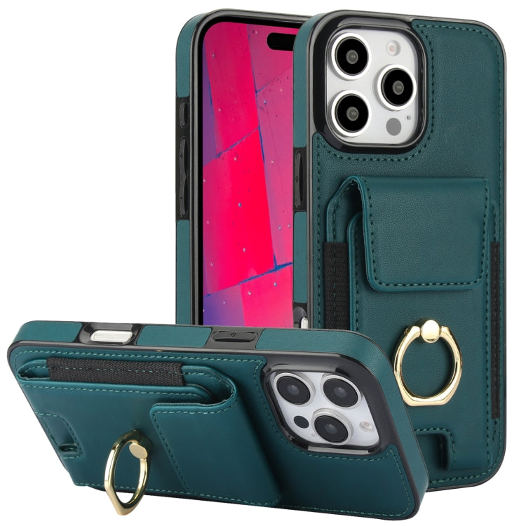 Elastic Card Bag Ring Holder Phone Case, For iPhone 16 Pro Max, For iPhone 16 Pro, For iPhone 16 Plus, For iPhone 16, For iPhone 15 Pro Max