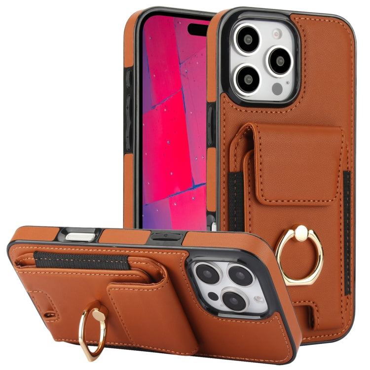 Elastic Card Bag Ring Holder Phone Case, For iPhone 16 Pro Max, For iPhone 16 Pro, For iPhone 16 Plus, For iPhone 16, For iPhone 15 Pro Max