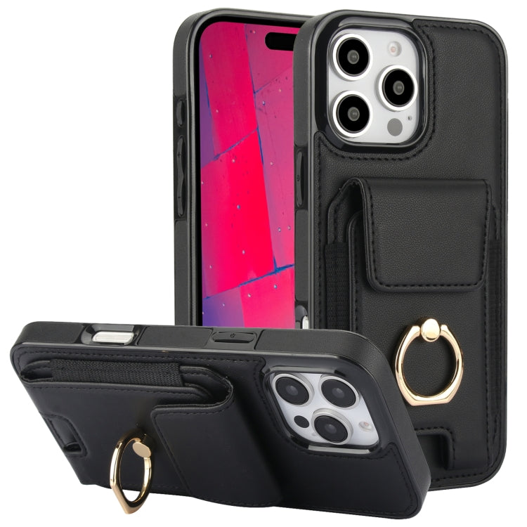 Elastic Card Bag Ring Holder Phone Case, For iPhone 16 Pro Max, For iPhone 16 Pro, For iPhone 16 Plus, For iPhone 16, For iPhone 15 Pro Max