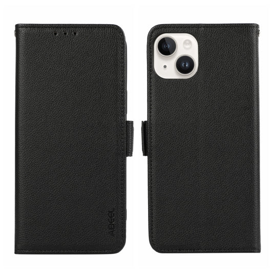 ABEEL Side-Magnetic Litchi Pattern Leather RFID Phone Case, For iPhone 15, For iPhone 14 Plus, For iPhone 14, For iPhone 14 Pro, For iPhone 14 Pro Max, For iPhone 13 Pro Max