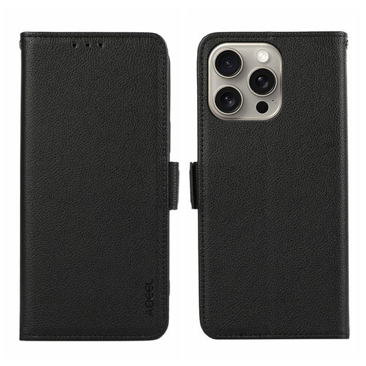 ABEEL Side-Magnetic Litchi Pattern Leather RFID Phone Case