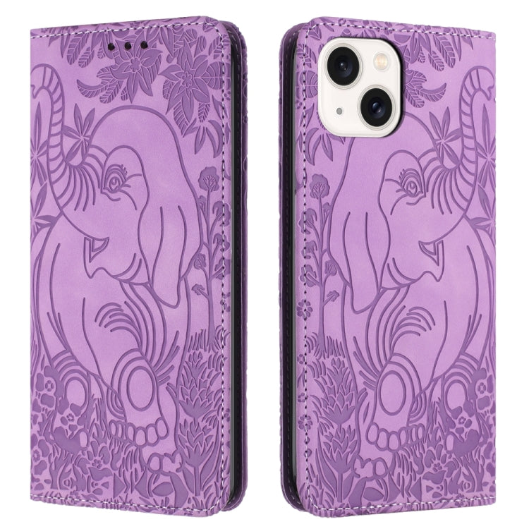 Retro Elephant Embossed Leather Phone Case, For iPhone 16 Pro Max, For iPhone 16 Pro, For iPhone 16 Plus, For iPhone 16, For iPhone 15 Pro Max, For iPhone 15 Pro, For iPhone 15 Plus, For iPhone 15