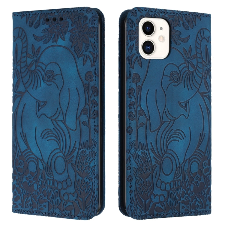 Retro Elephant Embossed Leather Phone Case, For iPhone 12 Pro Max, For iPhone 11 Pro Max, For iPhone 11, For iPhone 11 Pro